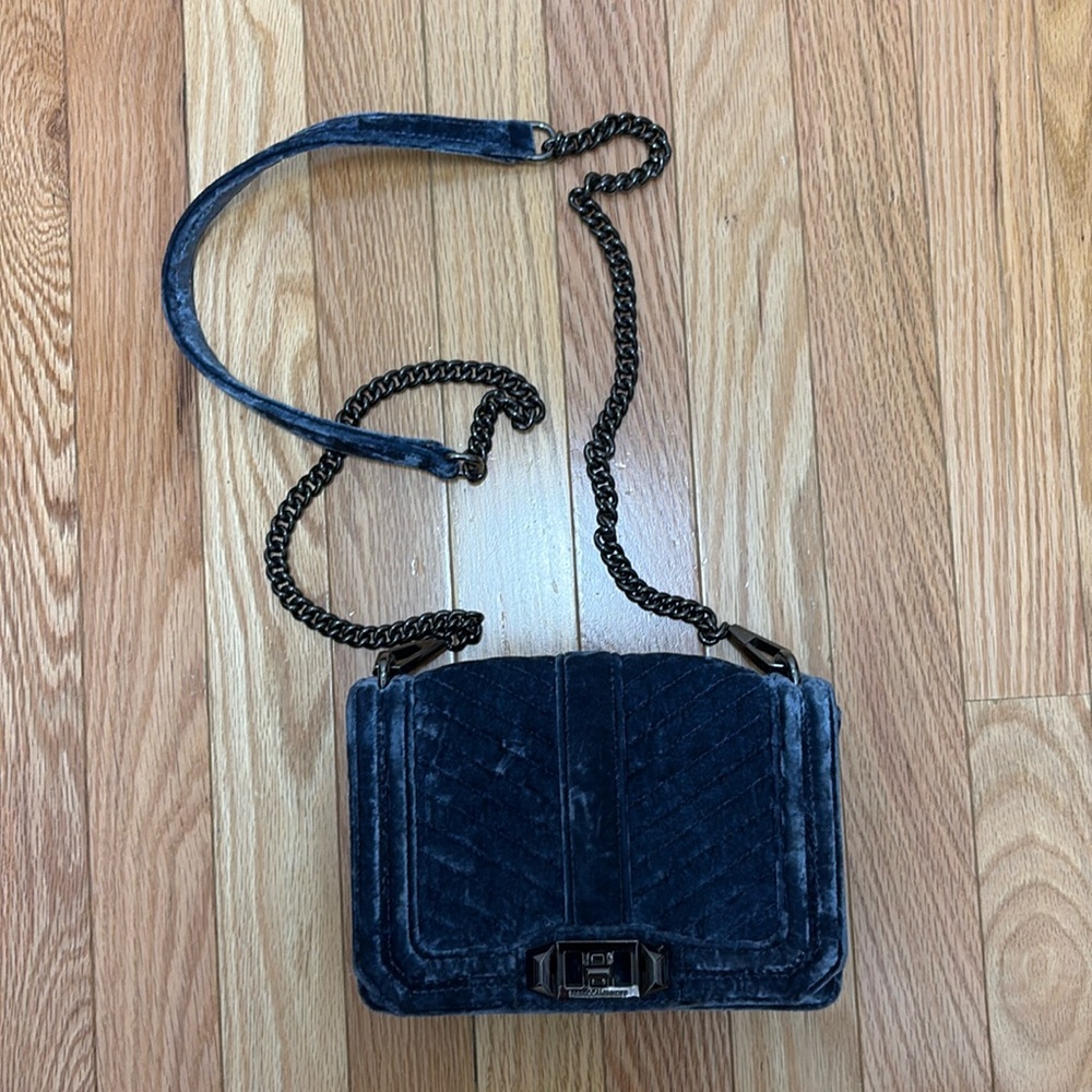 Rebecca Minkoff Love Velvet Quilted‎ Crossbody Bag - Blue